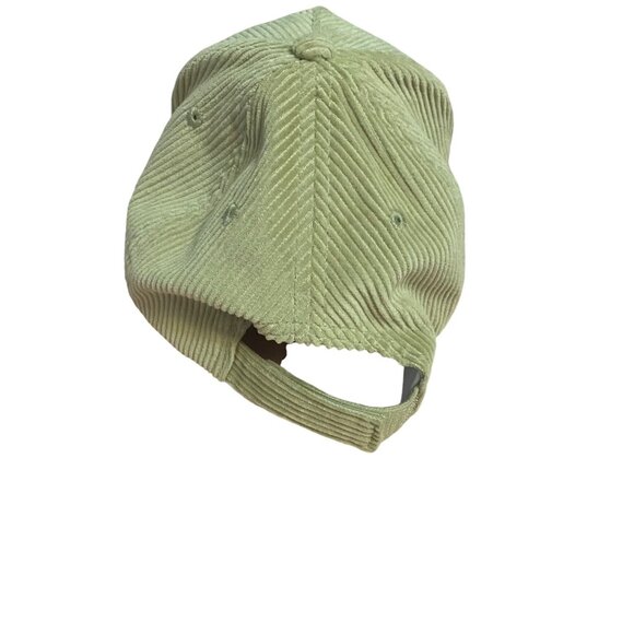 Tan Corduroy Baseball Cap W/ Gold Glitter Smiley Patch Adult Adjustable Strap - Picture 3 of 6